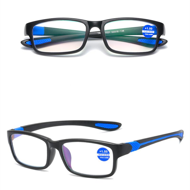 Горячие продажи унисекс очки пресбиопические очки анти-синий светоотражающие очки спортивная личность цвет двухцветная оправа