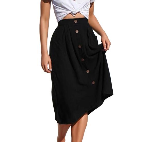 Женская юбка миди, эластичная, с высокой талией, утягивающая, длиной до середины икры, с карманами