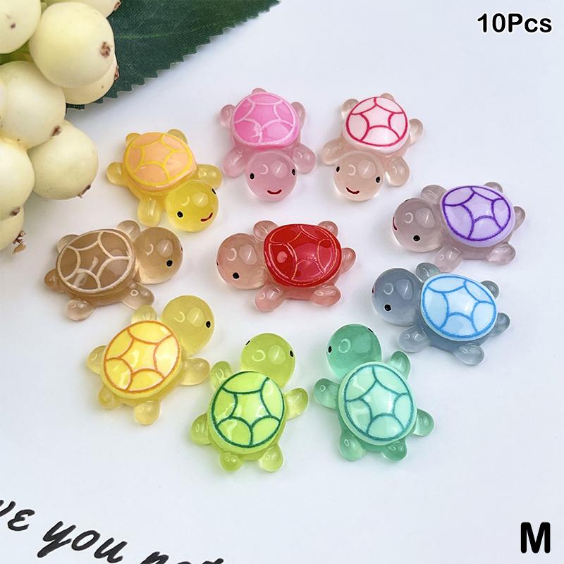 6/10Pcs Mini Luminous Turtle Home Decor Landscaping Resin Crafts Glowing Turtle Garden Fish Tank Miniatures Ornaments Decoration