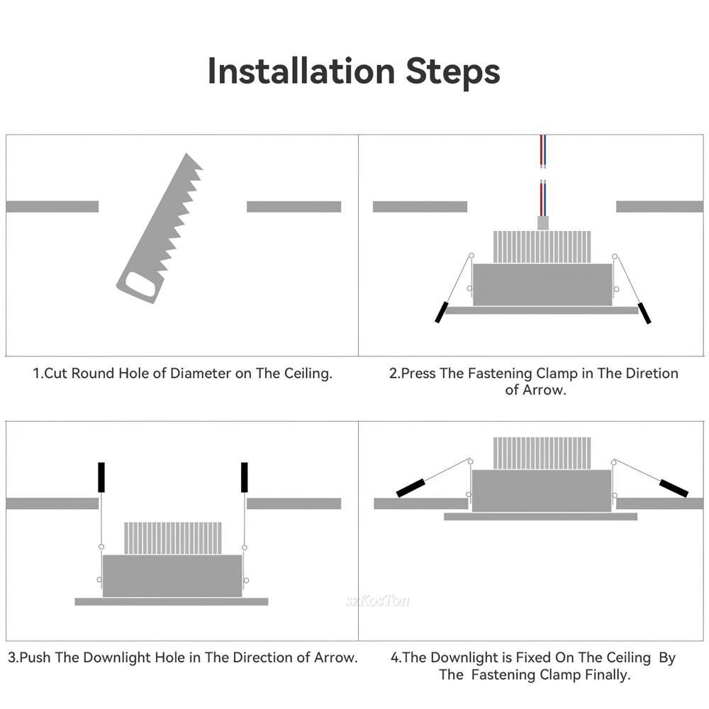 10 шт./лот светодиодный потолочный светильник встраиваемый светильник круглая панель 220 В 5 Вт 7 Вт 9 Вт 12 Вт 20 Вт внутренний теплый холодный белый прожектор