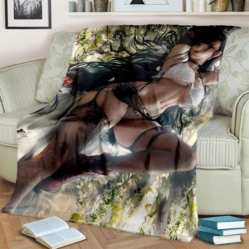 3D Tifa Aerith, сексуальное кружевное одеяло с героями мультфильмов для девочек, мягкое одеяло для дома, спальни, кровати, дивана, офисного покрытия для пикника, детское одеяло