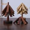 3/4 шт. деревянные подставки под горячее, набор, термостойкие подставки с подставкой, дизайн в форме дерева, изоляционные прокладки для чайников, кухонный декор