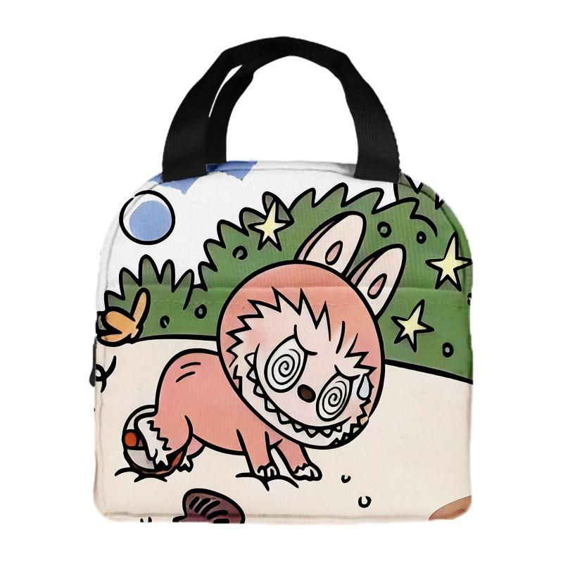 Labubu Cartoon Lunch Tote: Insulated Aluminum Foil Bento Bag for Students 5371
