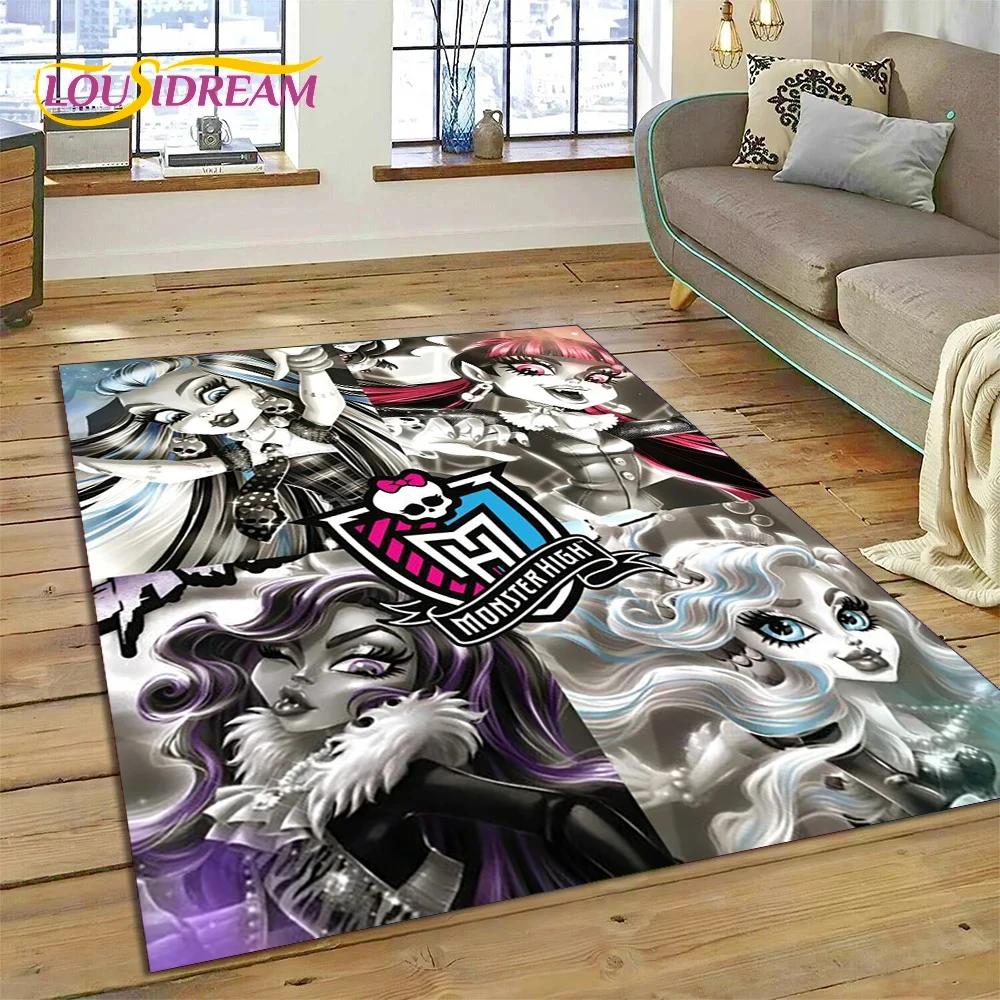 Мультяшный Ковер Monster High Draculaura Вампир для Гостиной Спальни Домашний Декор, Нескользящий Декоративный Коврик для Дивана Прихожей Подарок
