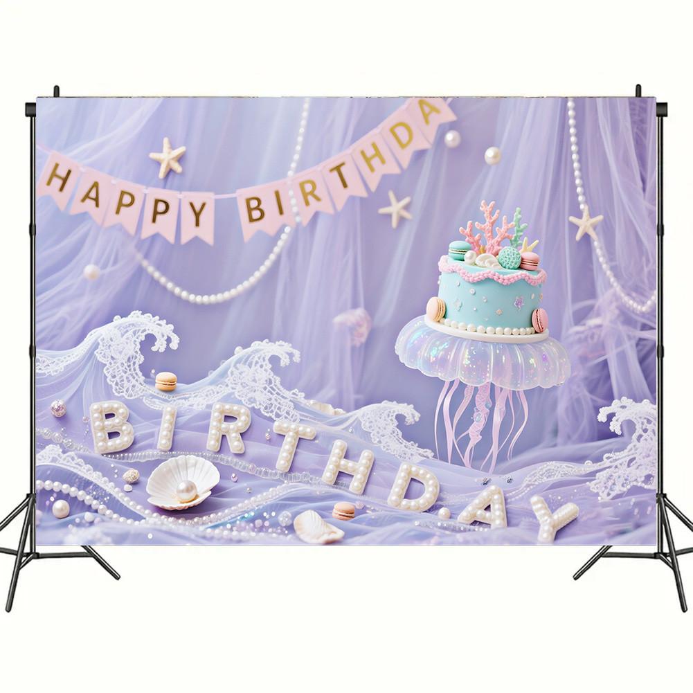 Красочный гобелен 'С Днем Рождения' Шары Радуга Дети Девочка Украшение на День Рождения Баннер Детская Вечеринка Фон для Фото Реквизит