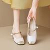 Weiwei Girl 321-1 French Mary Jane Shoes with Temperament New Chinese Style Small High-heeled Single Shoes