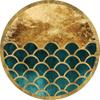 Chiness Style Round Carpet for Living Room Geometric Wave Print Floor Mat for Bedroom Kids Room Computer Chair Parlor Area Rugs