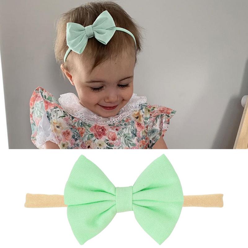 Комплект детских повязок на голову из нейлона и хлопка: Повязки на голову из льна и банта в подарочной коробке.