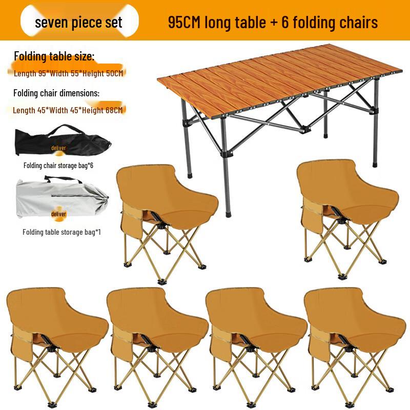 OEING High-Back Moon Chair and Folding Table Set