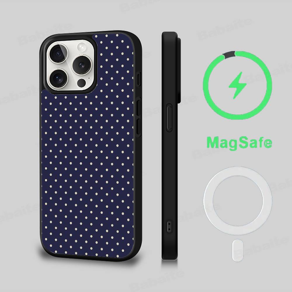 Роскошный Чехол для Телефона в Горошек Магнитный Чехол Для IPhone 16 14 13 12 11 15 Pro Max Plus Для Magsafe Беспроводная Зарядка Чехол