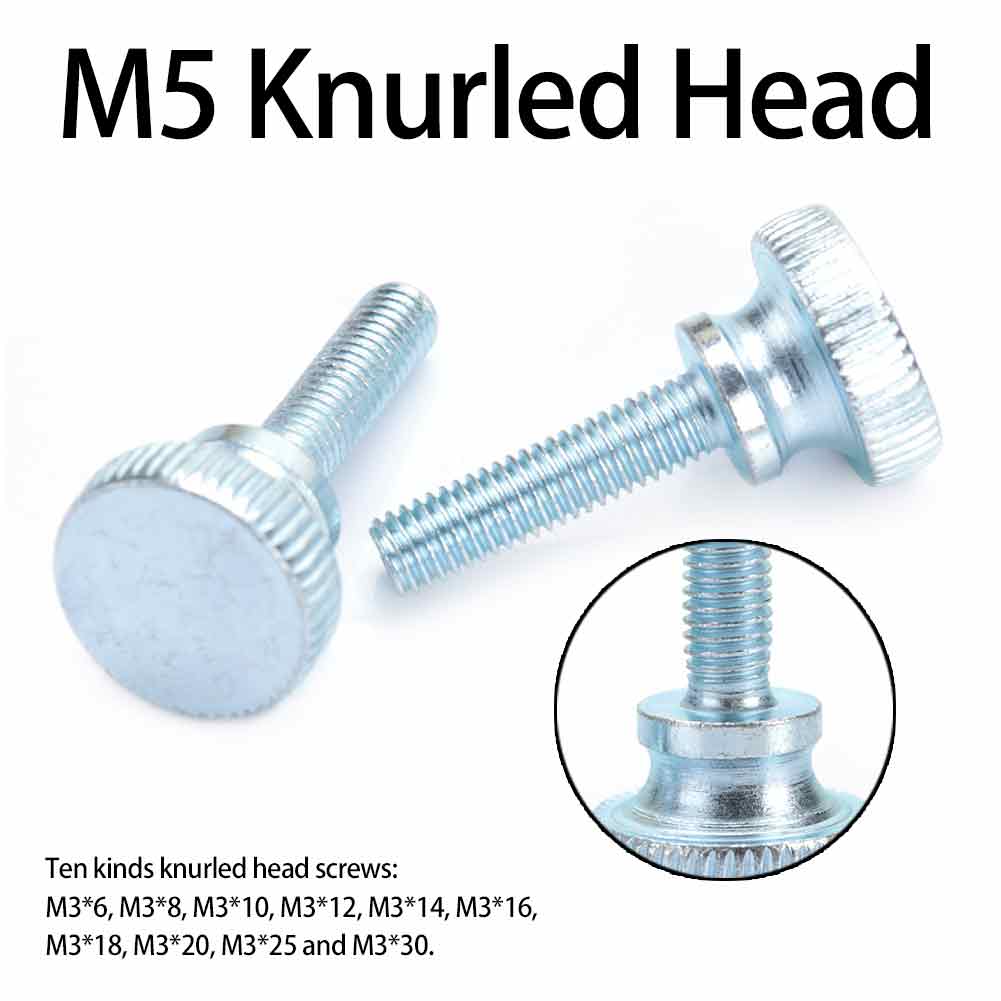 50pcs Adjustable Step Double Handle High Head Knurled Screw M5*30