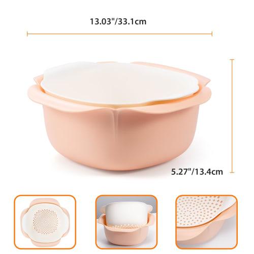 Li&Zhao Fruit Colander - Plastic Colander Strainer Fruit Strainer Bowl Large Colander Set Drainer for Food Vegetable Strainer for Kitchen Strainer(5.6