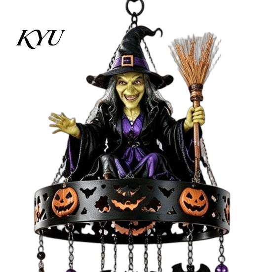 Gift for Witchcraft Lovers Witch Themed Outdoor Wind Chime, Healing Sound Weather Resistant Chimes, Chimes Garden Halloween Magic Iron Ornament Patio