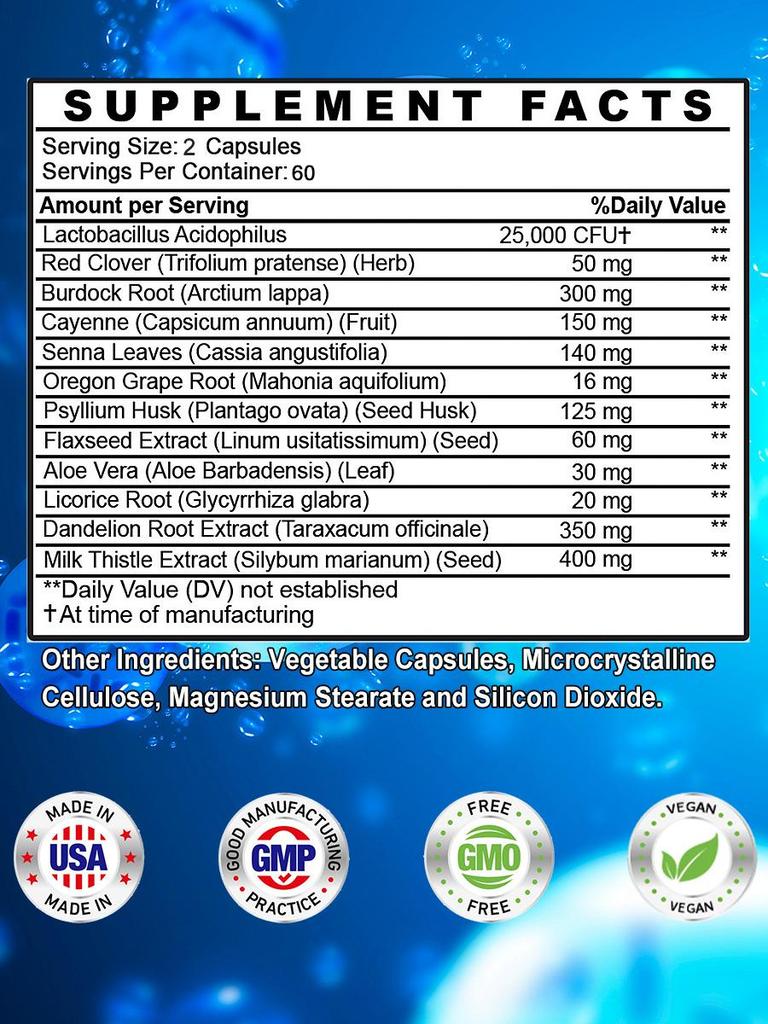 Organic Herbal Extracts Dietary Supplement, With Probiotics, 120 Capsules