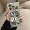 Прозрачный квадратный чехол-трубка для защиты iPhone 11 12 16 ProMax 13 14 Pro Max 15 Plus, защита от окисления, забавный чехол с рисунком астронавта