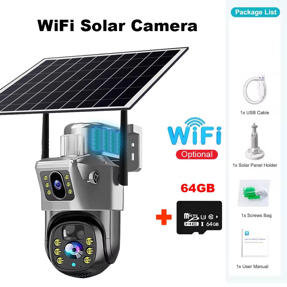 Солнечная водонепроницаемая камера видеонаблюдения для улицы, WIFI/4G с HD ночным видением и IP беспроводной CCTV