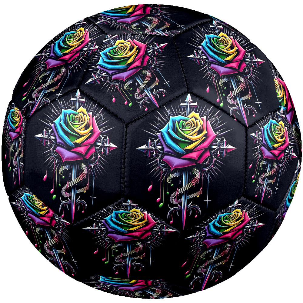 1pc Rainbow Rose Cross Size 5 Soccer Ball Professional Match Training Football Indoor &Outdoor Sports Ball Lightweight Durable m6519