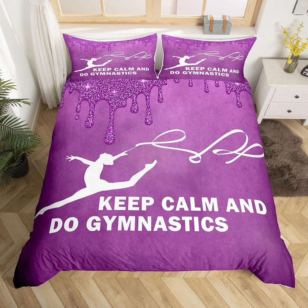 Комплект постельного белья для гимнастики размера Queen для детей, одеяло для сна, комплект пододеяльников для мальчиков, девочек, подростков, камуфляжный камуфляжный пододеяльник на спортивную тематику