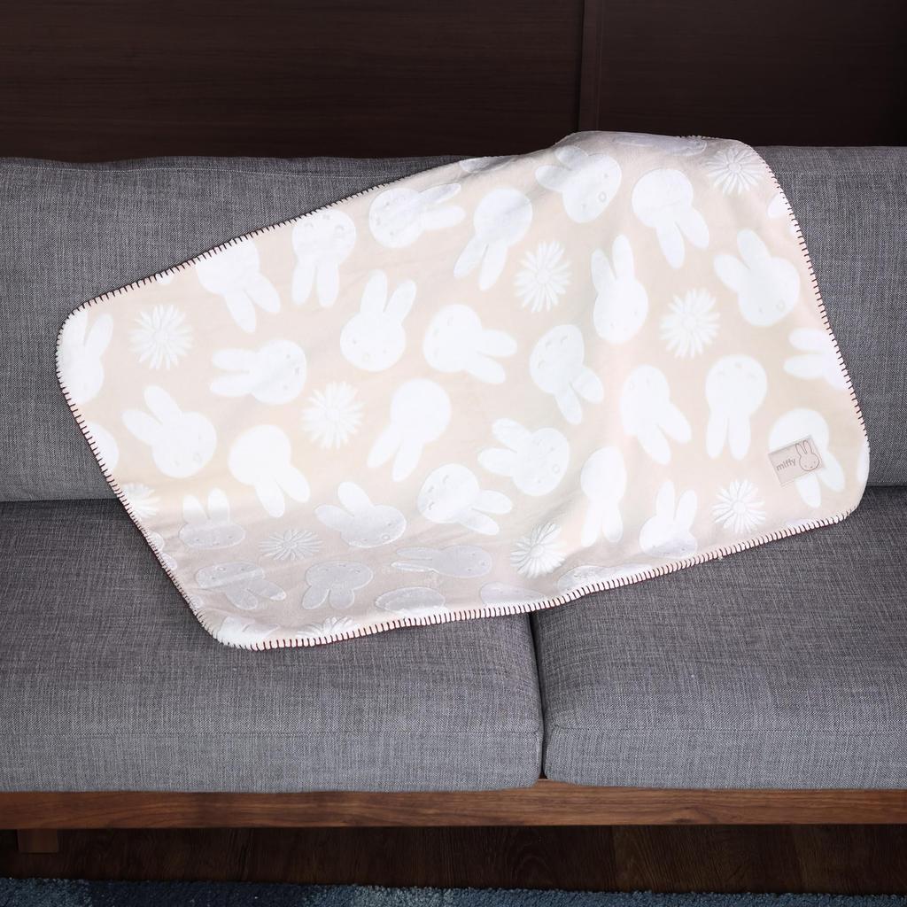 Marushin Miffy Rolling Flower 70cm H x 100cm Winter Product 5885003800 Throw, Approx. W, Cute, Fluffy, Stylish, Warmer, Number