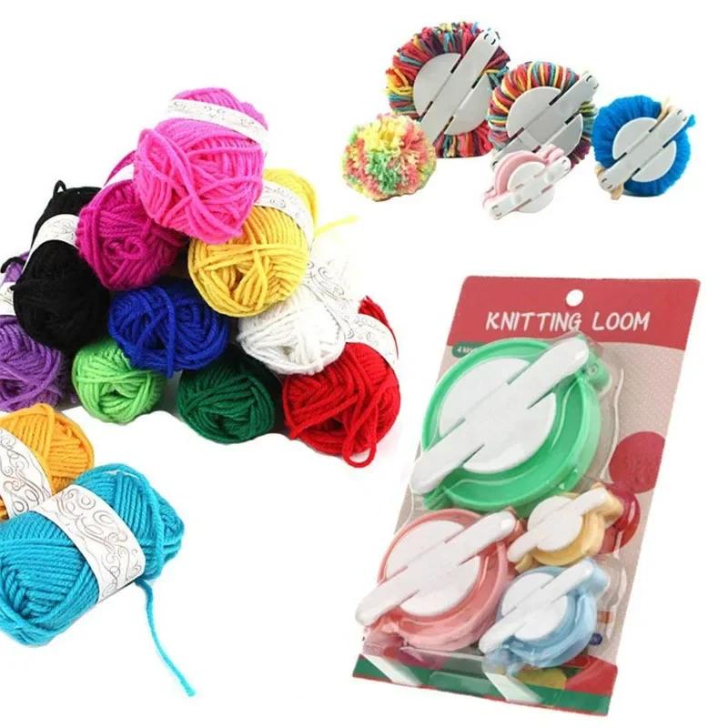 4 Sizes Wool Ball Maker Knitted Tools Yarn Pompon Wool Plush Ball Set Fluff Ball Weaver Wool Ball Pompoms Ball Weaver Tools