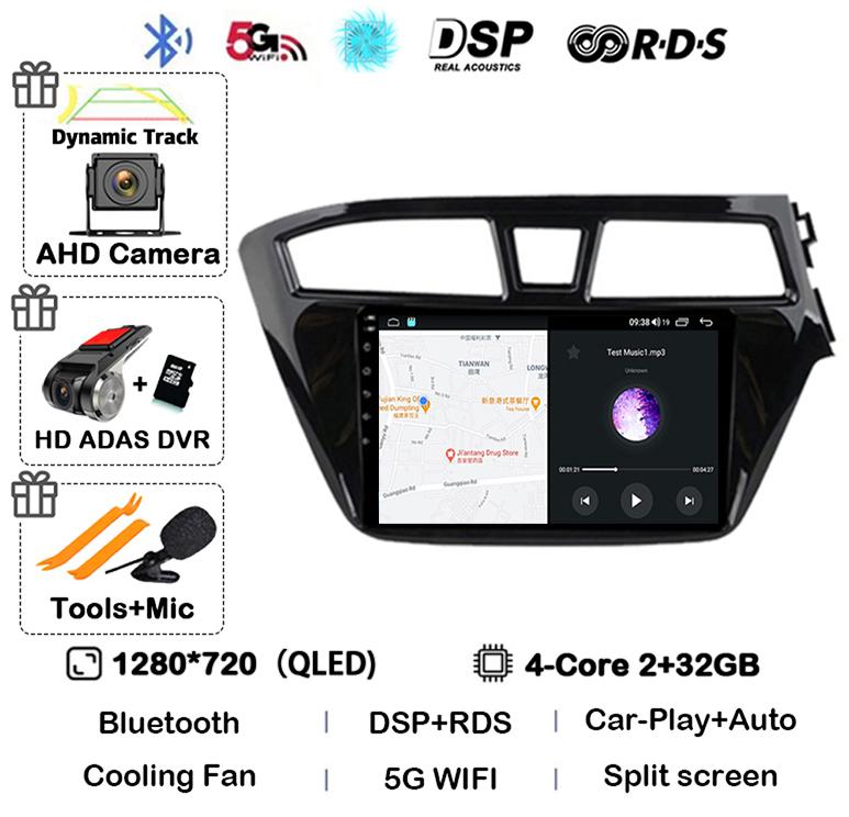 Android 14 Carplay Auto WIFI+4G Для Hyundai I20 RHD 2015 2016 2017 2018 Автомагнитола Мультимедийный плеер Стерео Головное устройство 2din Аудио