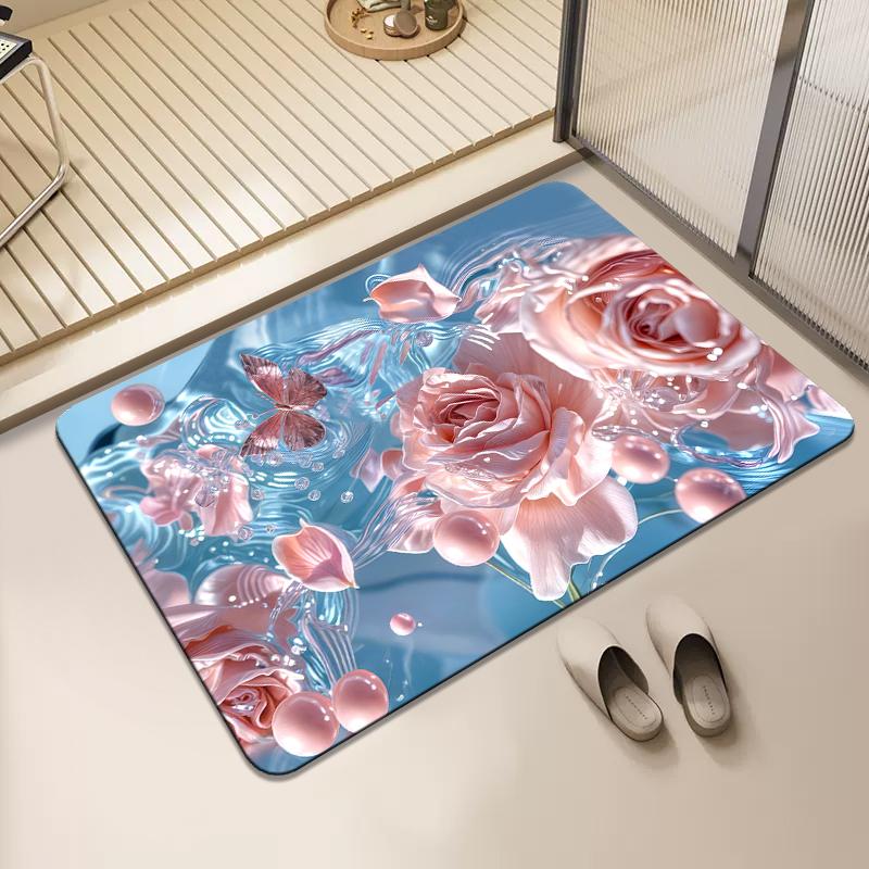 Toilet floor mat, diatom mud absorbent mat, bathroom toilet, toilet non-slip mat, foot pad carpet at the door