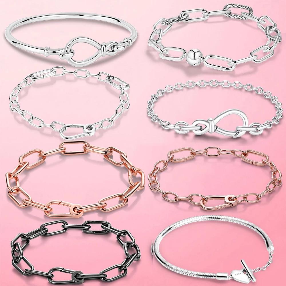 2023 модный браслет из стерлингового серебра 925 пробы, оригинальный браслет Me, подходящий бренду, очаровательные бусины, модные ювелирные изделия своими руками для женщин, подарок