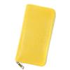 Длинный кошелек из кожи ската с круглой молнией, 9 цветов в наличии, Stingray Galusha Yellow, натуральная кожа, большая вместимость [Levetta] [129-3stw]