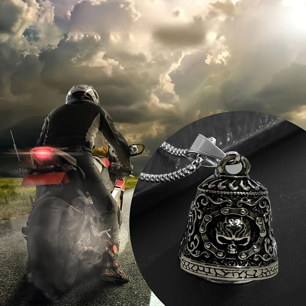 1 шт. Мотоциклетный колокольчик с дизайном черепа - Металлический брелок для райдеров, Аксессуар-талисман на удачу для мотоциклистов и владельцев домашних животных, Удача райдера