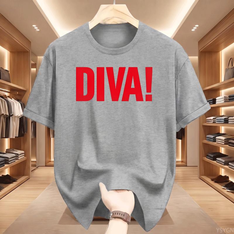 Cotton Unisex Unisex Diva T Shirts Graphic Unisex Tshirt Streetwear Funny Trendy Y2k Tshirt 90s Cotton Short Sleeve Unisexs Clothes