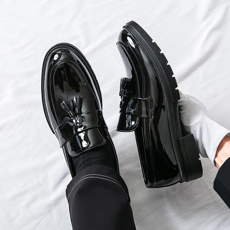 Мужские деловые туфли с бахромой, американская повседневная удобная толстая подошва, прочные модные кожаные туфли, обувь для путешествий, размеры 38-46