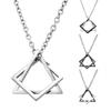 Men Necklace Contrast Color Triangle Shape Hip-hop Style Retro Men Pendant for Daily Wear