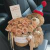 Valentine's Gift: Rose Bear & Eternal Soap Flower Bouquet