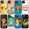 B-83 Cute Pokemon Black Case for Samsung S24 S23 S22 S21 S20 FE S10 Lite Ultra S7 S8 S9 Plus A05S A11 A12 A13 A15 A22 A24 A25 A32 A52 A71 5G