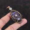 Подвеска Кулон от Сглаза из Пурпурита, обернутый медной проволокой, Подвеска с Лунным камнем, Подвеска ручной работы, Медные украшения, Совершенно новая подвеска для подарка