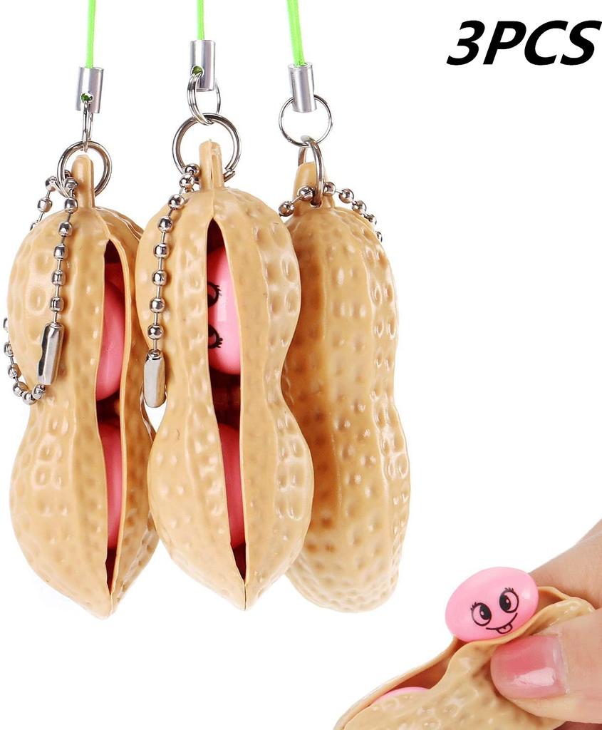 Fidget Toys Decompression Edamame Toys Squishy Squeeze Beans Keychain Cute Stress Adult Toy Rubber Girls Boys Xmas Gift