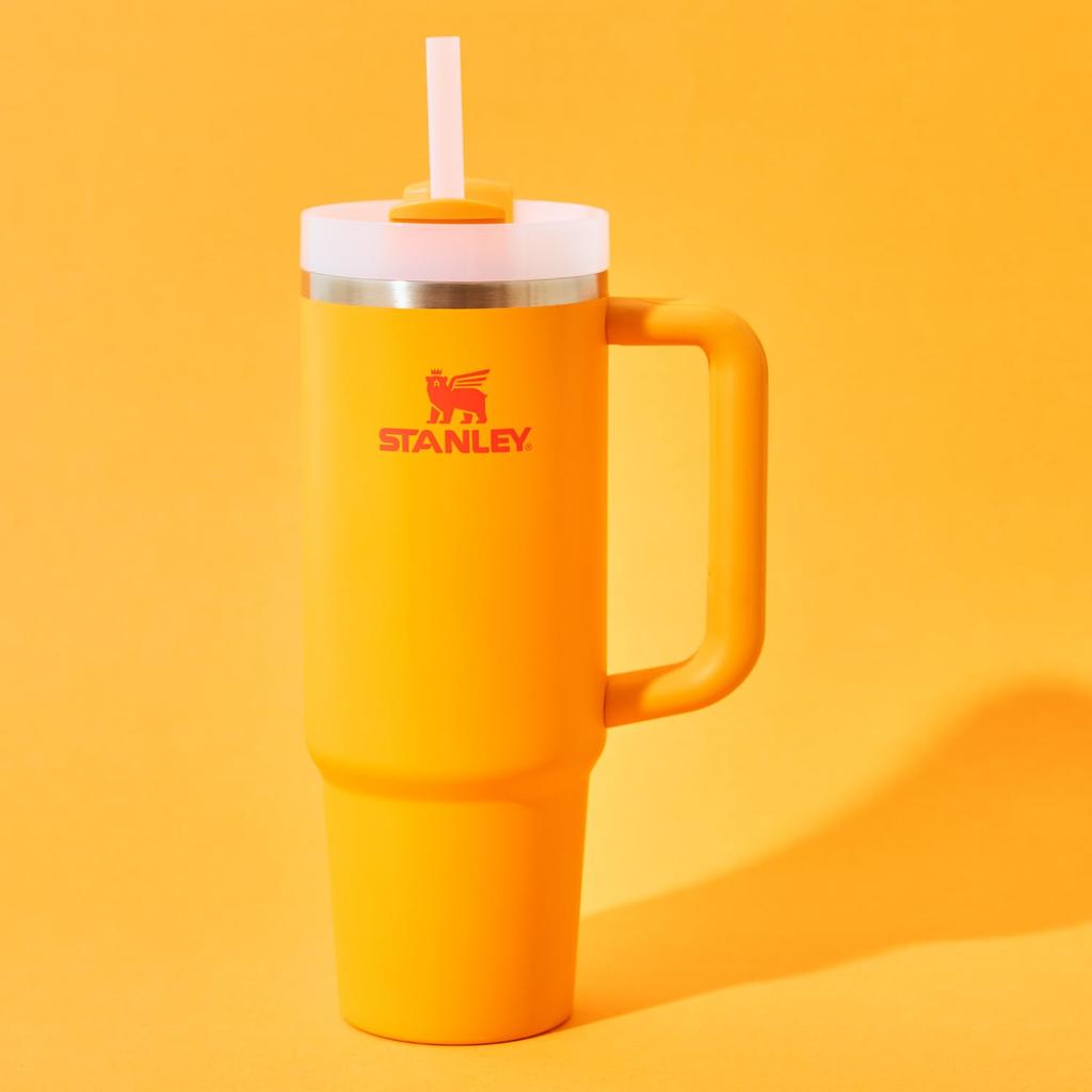 STANLEY Vacuum Quencher Goldenrod Coral 880ml Water Bottle Straw Cold Insulation Sturdy Lid Water Bottle Tumbler Mug Outdoor Dishwasher Safe Warranty