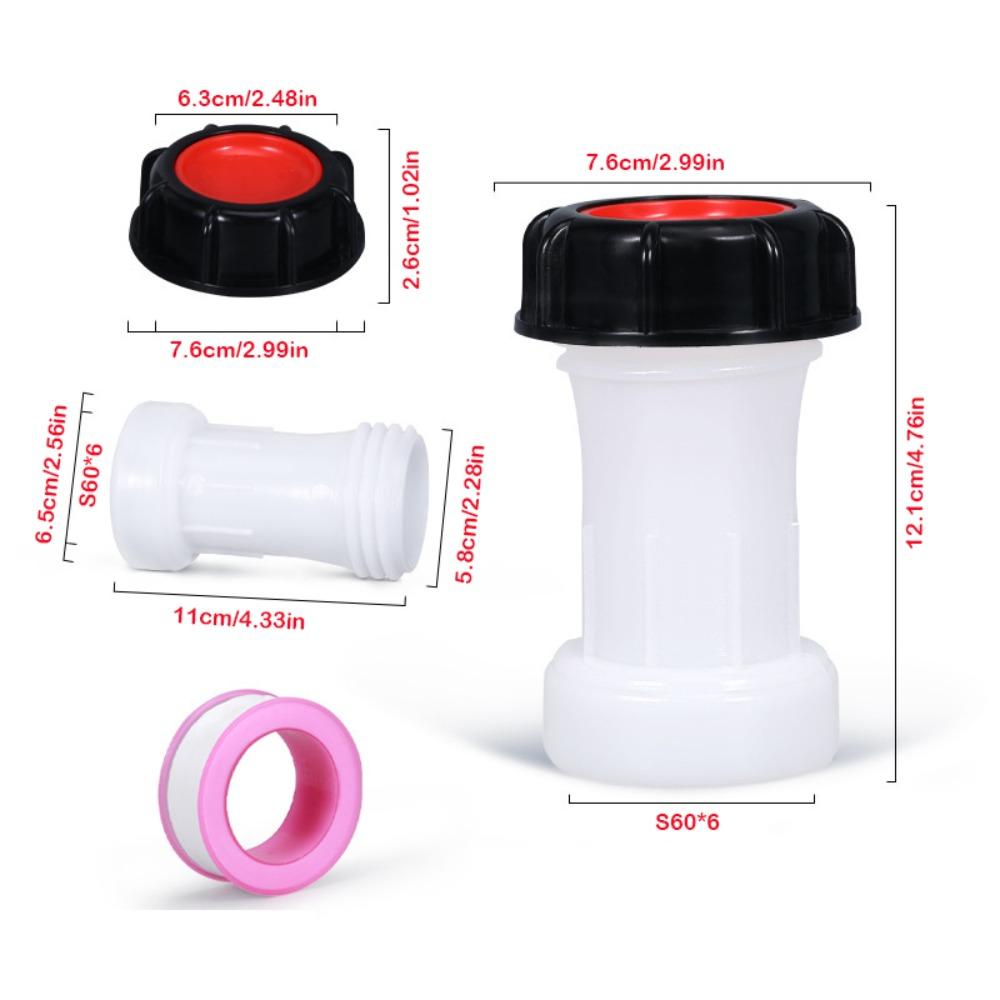 Оборудование для фитингов труб Практичный фитинг для слива IBC Прочный универсальный адаптер-соединитель S60*6 Пластиковый фитинг IBC Дренажная труба