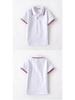 Boys' White Short-Sleeve Polo Shirt, Elementary School Uniform, Turn-Down Collar, Girls' Graduation Class T-Shirt