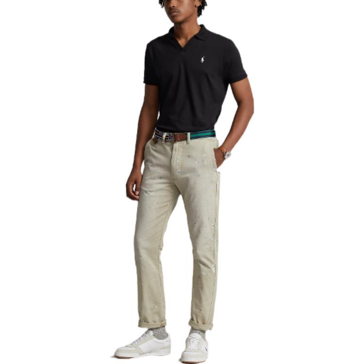 Polo Ralph Lauren SS23 Solid Casual с коротким рукавом Поло Мужские топы Черный MNPOKNI1N822254-001