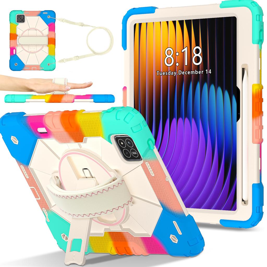 Чехол для Xiaomi Pad 7 Pro/Pad 7 Силикон + ПК Подставка Чехол для планшета с удобным ремешком
