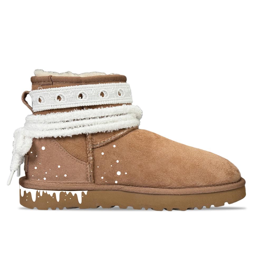 UGG CLASSIC MINI YDCC Sweetheart Xufeng Короткие Снежные Сапоги Женские Каштановый 1016222-CHE(Команда501-)