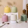 Ceramic Gradient Seasoning Jar Household Kitchen Cooking Seasoning Salt Jar with Lid Spoon Modern Kitchen Spice Sugar Tea Jars