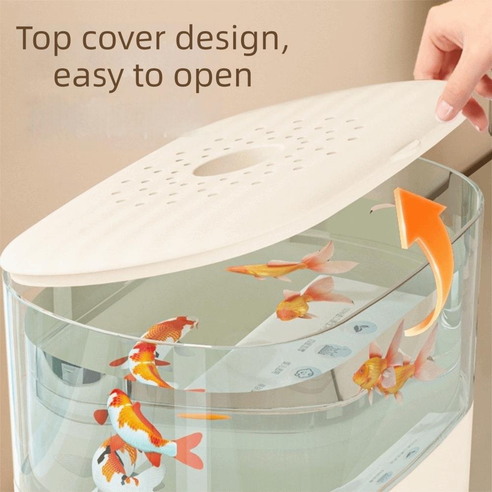 Non-slip Tissue Box Transparent Desktop Fish Tank Multi-Functional Storage Box  Bedroom