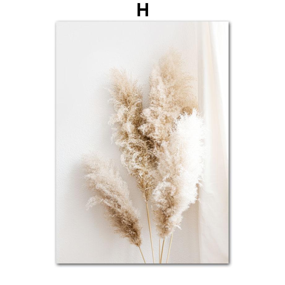Бежевый кролик хвост трава тростник цветок лист скандинавские постеры и принты холст картины настенные художественные картины гостиная домашний декор