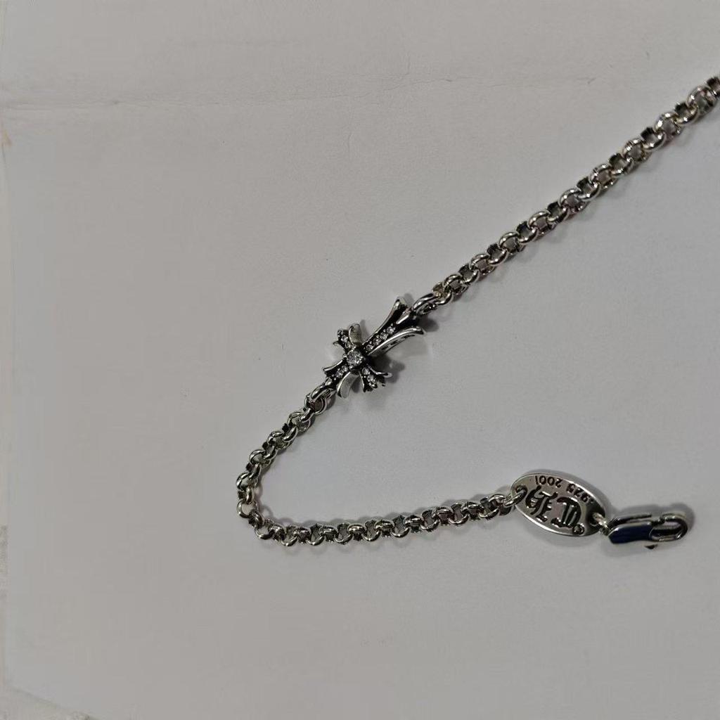 Браслет CH Retro Crono с бриллиантом, золотом, тайским серебром и дизайном в виде цветочного креста