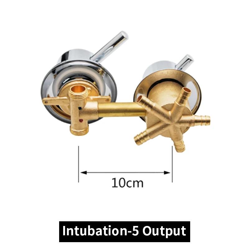 2/3/4/5 Output Hole Distance 10cm/ 12.5cm Brass Shower Room Faucet Bathroom Intubation Mixer Diverter For Shower Cabin Mixer