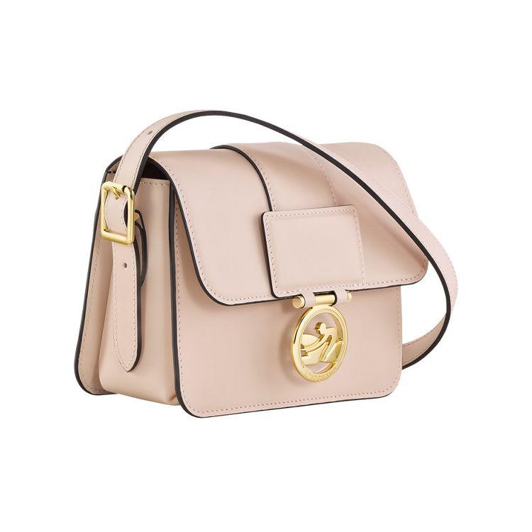 Longchamp Box-Trot 18 Flap Closure Adjustable Shoulder Strap Calfskin Crossbody Bag Small Women Crossbody Bag Light-Pink 10174HAUP53