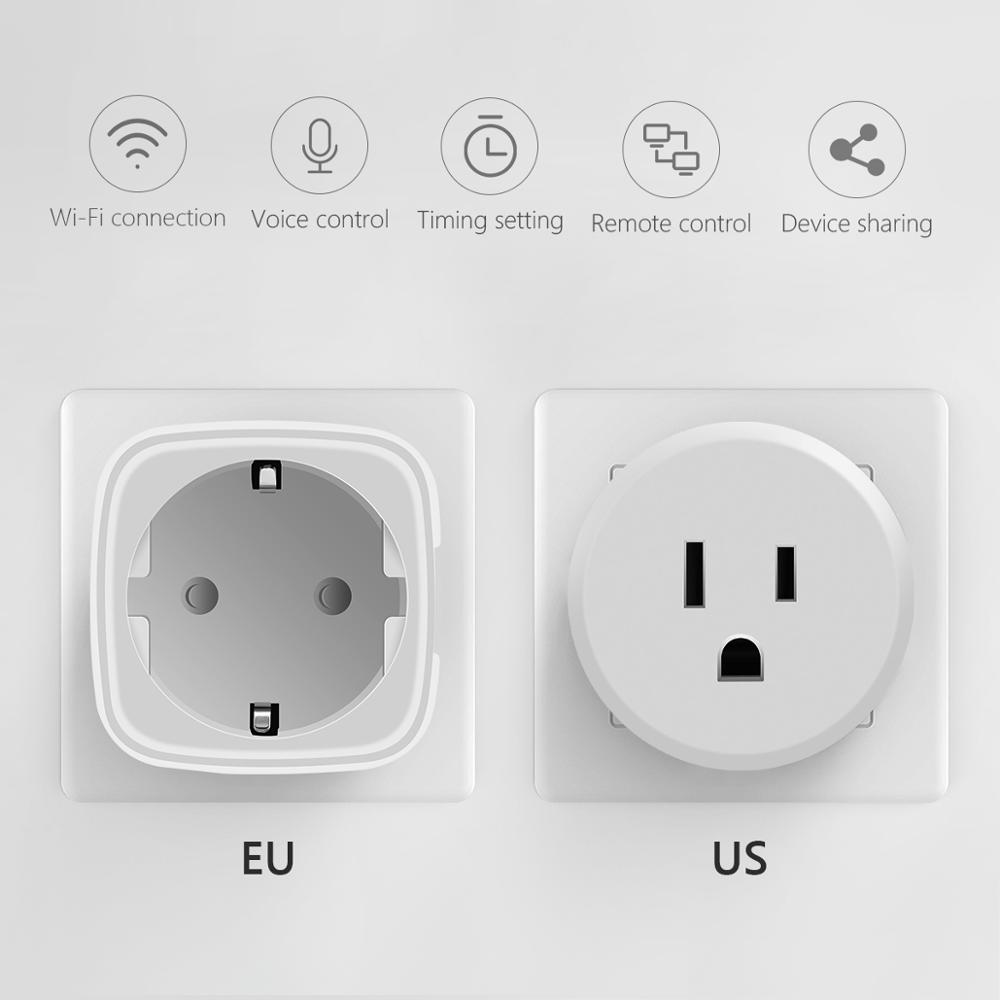 Tuya Smart WiFi Socket 16A EU Power Plug Adapter Голосовое дистанционное управление Smart Switch Outlet Работает с Alexa Echo Google Assistant