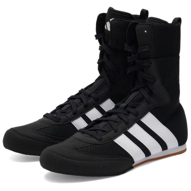 adidas Box Hog Ткань Бокс Шнуровка Складной Воротник Высокие Тренировочные Ботинки Унисекс Тренировочные Ботинки JQ8538
